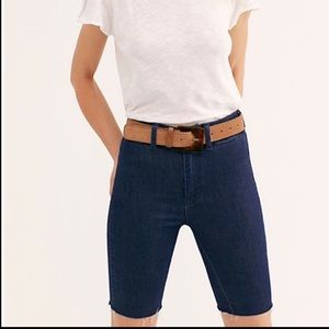 NWT Free People So Chic Denim Biker cut off Shorts with stretch jean sho…